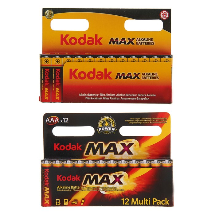 Батарейка алкалиновая Kodak Max, AAA, LR03-12BL, 1.5В, блистер, 12 шт. - фото 51317108