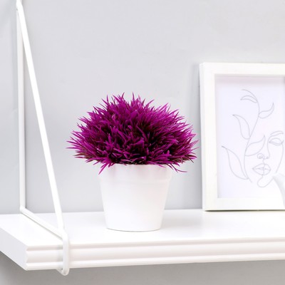 Искусственный цветок в горшке «Цветная травка», h=12 см, МИКС