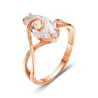 Кольцо позолота "Эрика", цвет прозрачный, 16,5 размер - Фото 1