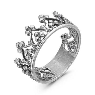 Кольцо «Корона», посеребрение с оксидированием, 17 размер