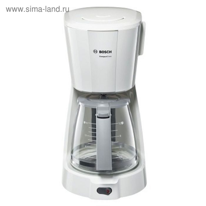 Кофеварка Bosch TKA 3A031, капельная, 1100 Вт, 1.25 л, белая