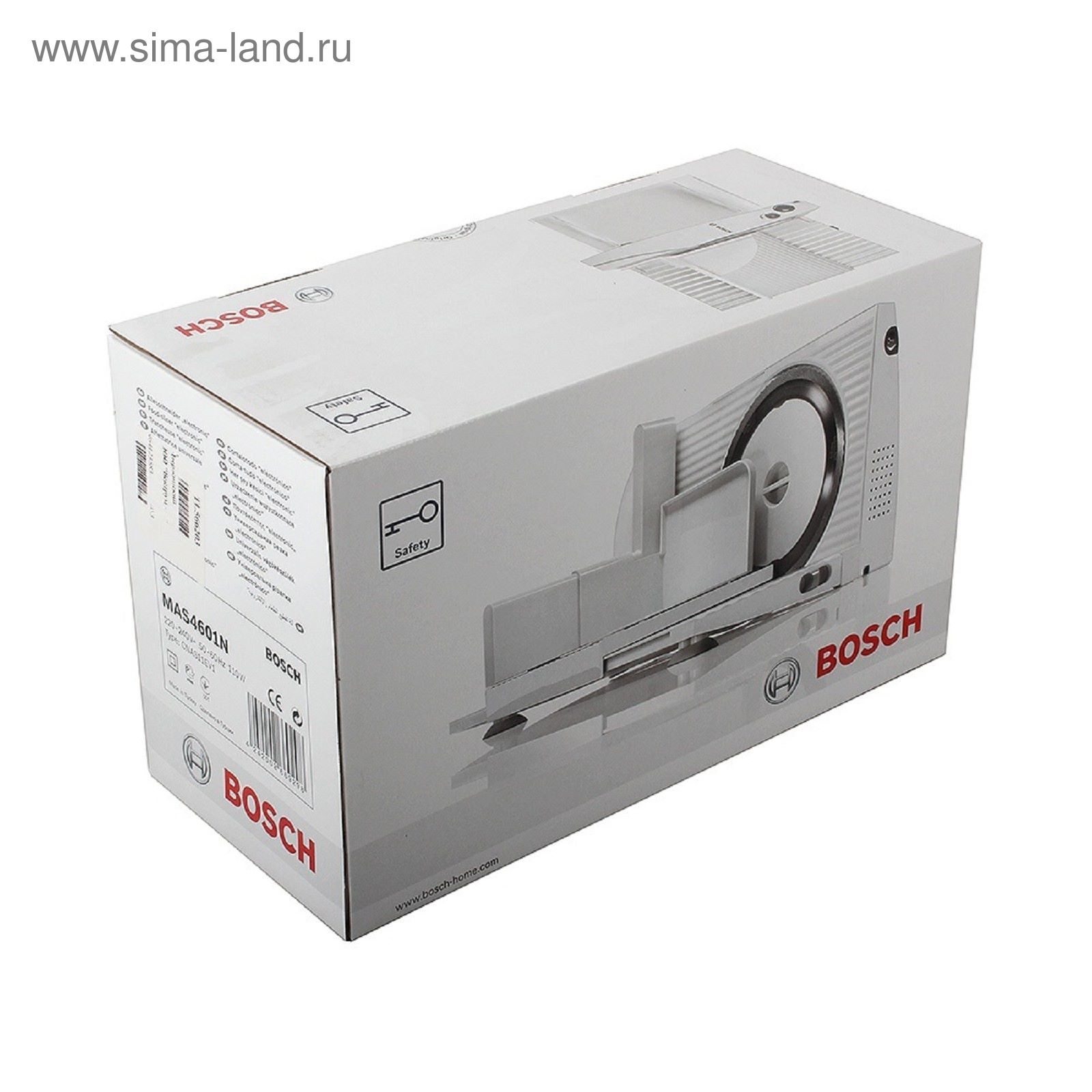 Слайсер Bosch MAS 4601N, 110 Вт, толщина нарезки до 17 мм, белая