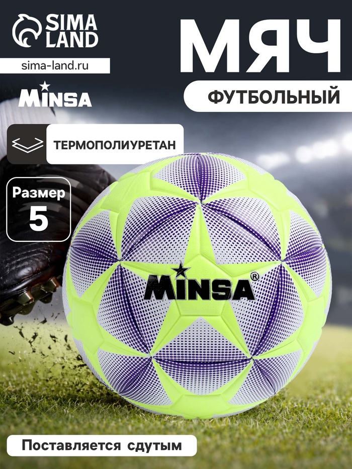 Футбольный мяч MINSA, машинная сшивка, 12 панелей, р. 5, TPE - Фото 1
