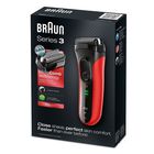 Электробритва Braun 3030s Series 3, сеточная, триммер, красный/черный - Фото 3