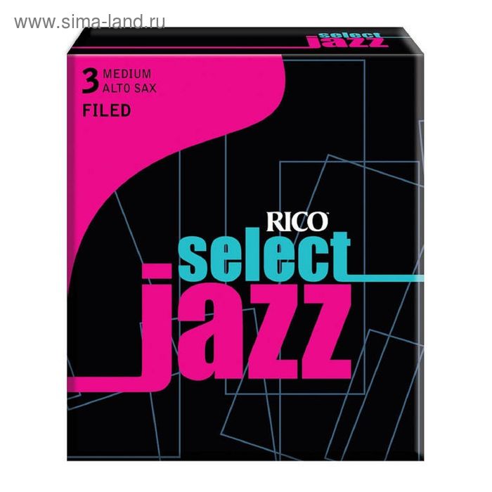 Трости для саксофона альт Rico RSF10ASX3M Select Jazz, размер 3, средние (Medium), 10шт - Фото 1