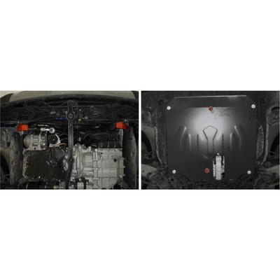 Защита картера и КПП АвтоБРОНЯ для Hyundai Santa Fe III (V - 2.2D; 2.4) 2012-2018, сталь 1.8 мм, с крепежом, 111.02341.1