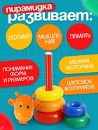 Пирамидка детская «Жирафик», 5 колец - Фото 2