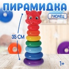 Пирамидка детская «Котик», 7 колец - Фото 1