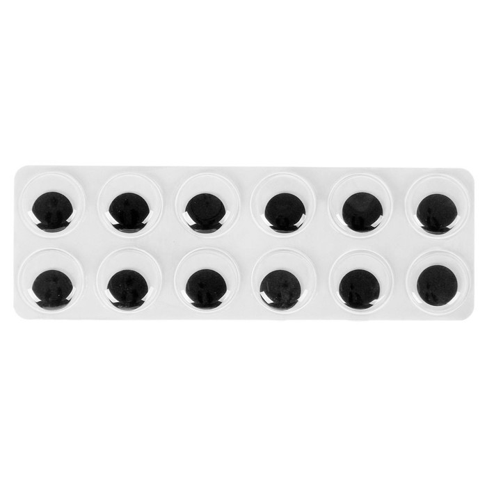 Глазки на клеевой основе, набор 12 шт., размер 1 шт. — 2 см - Фото 1