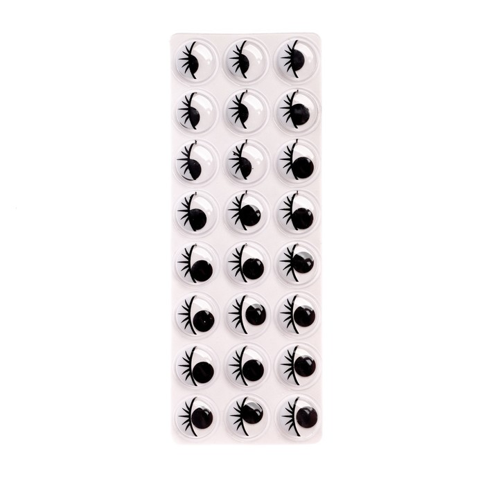 Глазки на клеевой основе, набор 24 шт., размер 1 шт. — 1,5 см - Фото 1