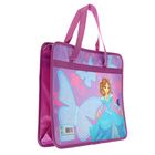 Папка с ручками А4, 330 х 260 х 75 мм, пластиковая, ручки-тесьма, "Принцесса с бабочками" - Фото 2