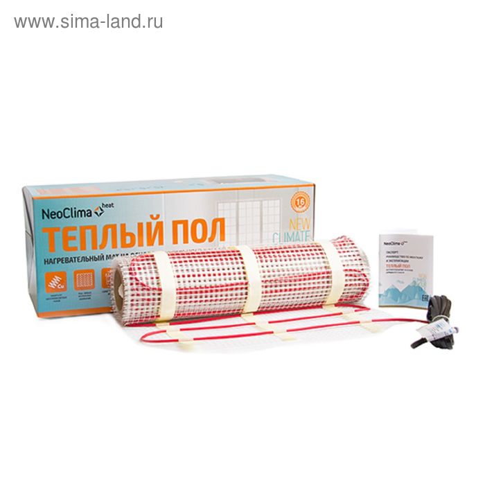 Теплый пол Neoclima, мат нагревательный N-TM 300 Вт, 2.0 м2 - Фото 1