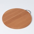 Доска разделочная деревянная Adelica, с металлической ручкой, d=25 см, бук - Фото 7