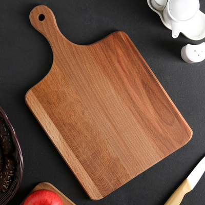 Доска разделочная деревянная Доляна «Для подачи», с ручкой, 40×25×1.8 см, бук