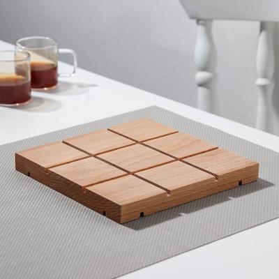 Подставка деревянная под горячее «Квадрат», цельная, бук, 16×16×1,5 см