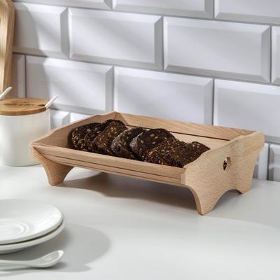 Хлебница деревянная «Хозяюшка» средняя, бук, 25×19×7,5 см