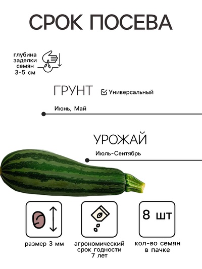 Семена Кабачок цукини «Цукеша», 10 шт., «Аэлита»