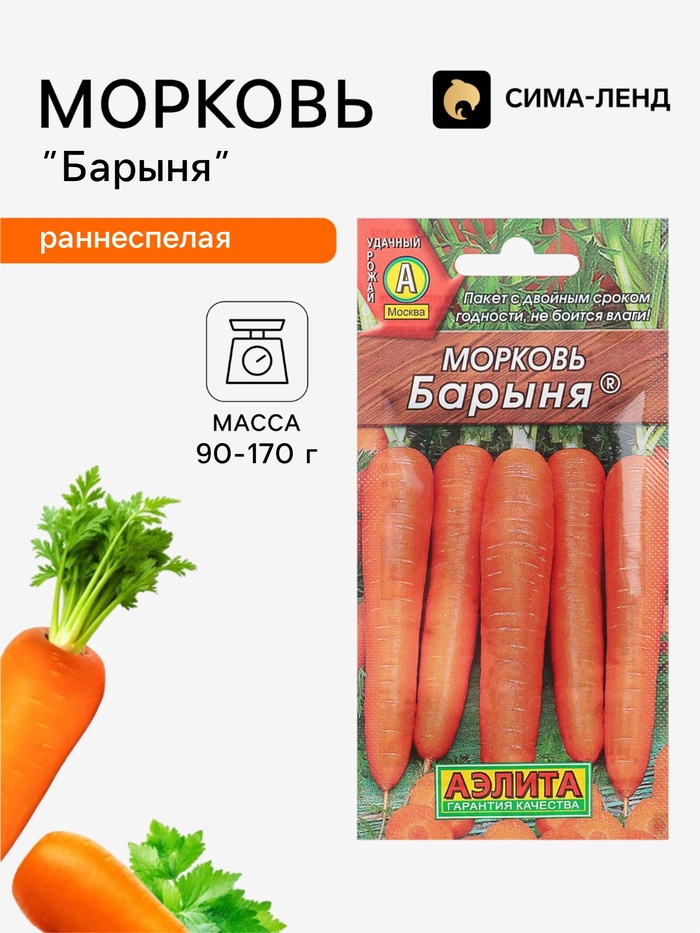 Семена Морковь «Барыня», 2 г, «Аэлита» - Фото 1