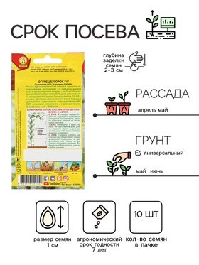Семена огурца «Бугорок», F1, 10 шт., «АЭЛИТА»
