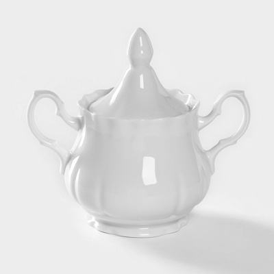 Сахарница Добрушский завод «Романс», 550 мл, фарфор, белая