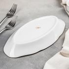 Селедочница Добрушский завод «Бомонд», 25 см, фарфор, белая - Фото 3