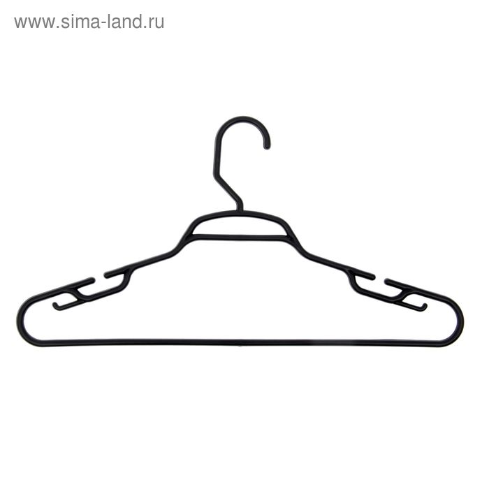 Вешалка-плечики для верхней одежды, размер 48-50, цвет чёрный - Фото 1