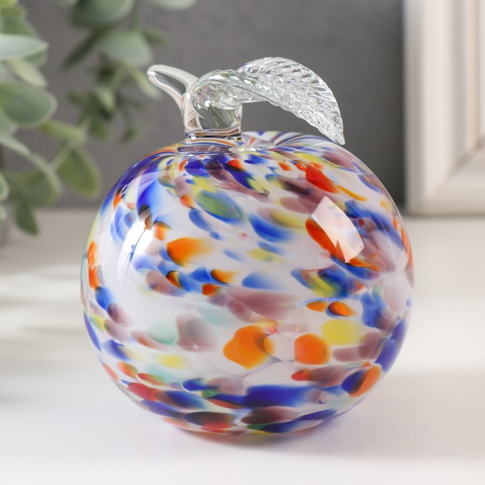 Сувенир стекло в стеклокрошку "Яблоко разное" h 90 мм - Фото 1