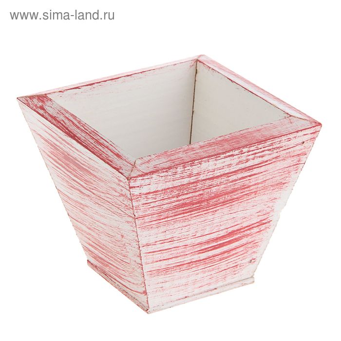 Ящик реечный винтаж красное, мини, 11 х 11 х 9,5 см - Фото 1