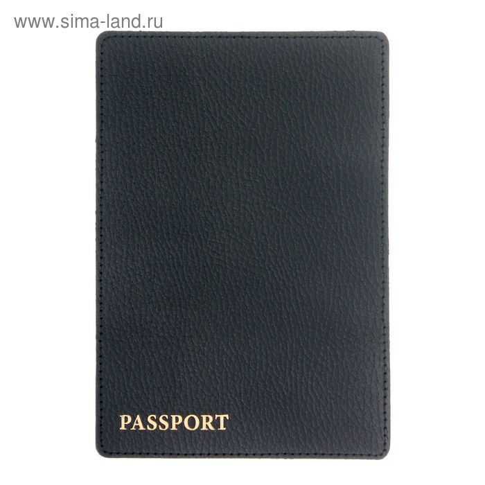 Обложка для паспорта PVS-001, 9,7*0,3*14, флотер черный - Фото 1