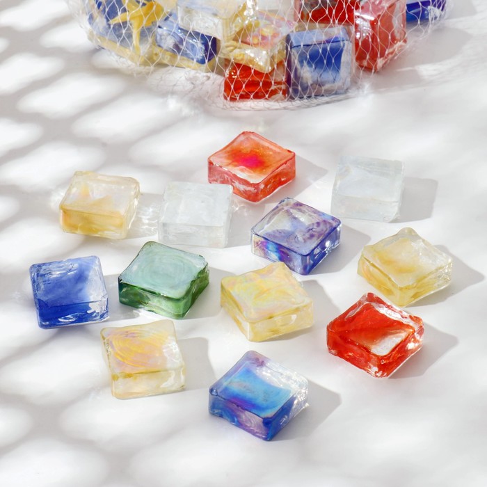 Декор стекло "Квадрат" (240-250 гр 33 шт) микс - Фото 1