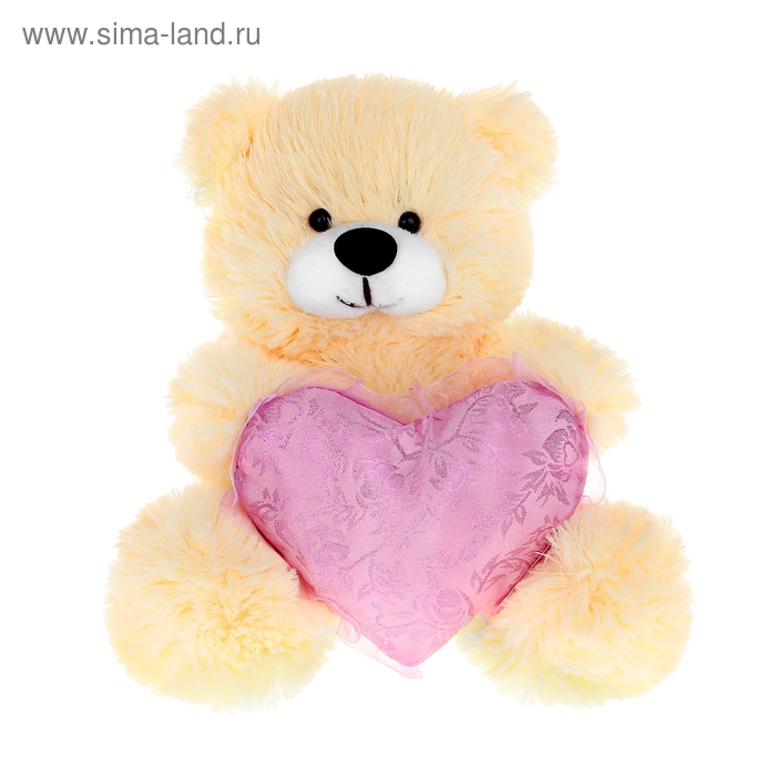Мягкая игрушка «Медведь Мишутка» с сердцем, цвет кремовый - Фото 1