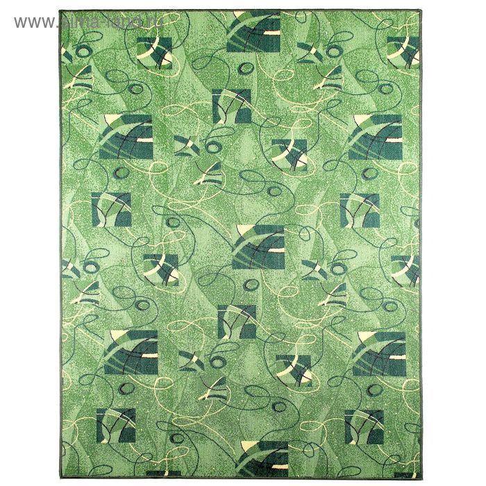 Палас «Квадро», размер 150х200 см, цвет зелёный, без окантовки - Фото 1