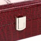 Шкатулка для часов 10 отделений «Бордо», с замком, искусственная кожа, 8×26×20 см - Фото 4