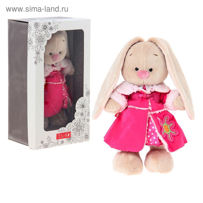 Мягкая игрушка «Зайка Ми» в платье и розовой дублёнке - Фото 1