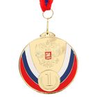 Медаль призовая «1 место» золото 050, d=7 см, с лентой - Фото 3