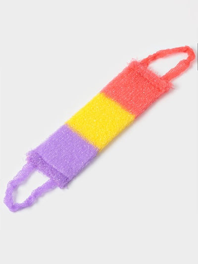 Мочалка для тела Доляна «Трёхцветная», 12×45 см, МИКС