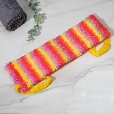 Мочалка для тела Доляна «Радуга», 12×36 см, МИКС