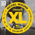 Струны для электрогитары D'Addariо EXL125-10P Nickel Wound  S Light Top/Regular Bottom 9-46, 10 комп - Фото 1