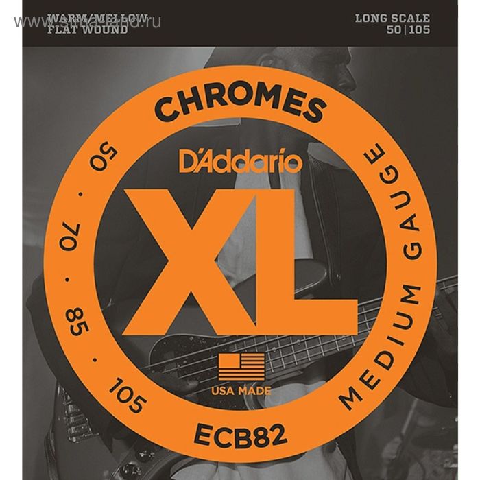 Комплект струн для  бас-гитары D'Addario ECB82 Chromes - Фото 1