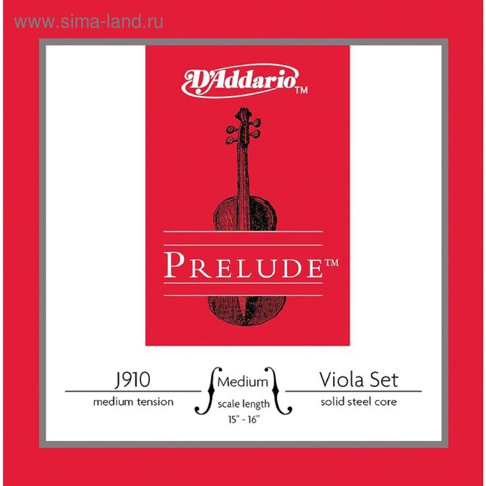 Комплект струн для альта D`Addario J910-MM PRELUDE - Фото 1