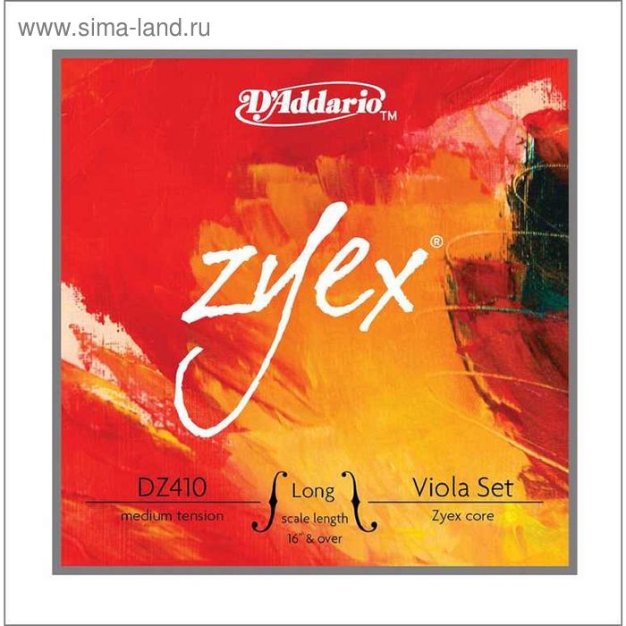 Комплект струн для альта D'Addario DZ410-LM Zyex большого размера, среднее натяжение - Фото 1