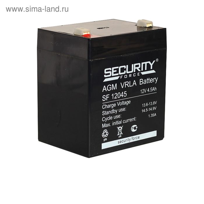 Аккумуляторная батарея Security Force SF 12045, 12 В, 4.5 Ач - Фото 1