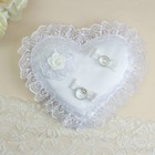 Подушечка для колец «Сердце», белая - Фото 2