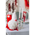 Букет-дублер для невесты из латексных цветков, бело-красный - Фото 7