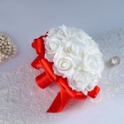 Букет-дублер для невесты из латексных цветков, бело-красный - Фото 3