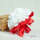 Букет-дублер для невесты из латексных цветков, бело-красный - Фото 5