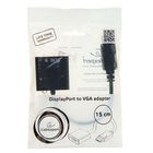 Кабель-Адаптер Cablexpert A-DPM-VGAF-02, DisplayPort(m)-VGA(f), длина 15 см, черный - Фото 2