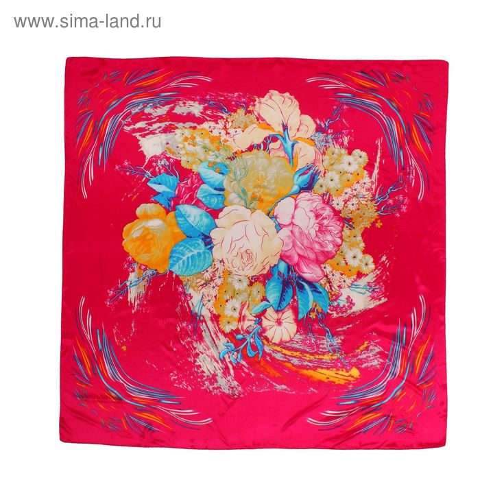 Платок текстильный, размер 100х100 см, цвет розовый # HS1602_3-4 - Фото 1