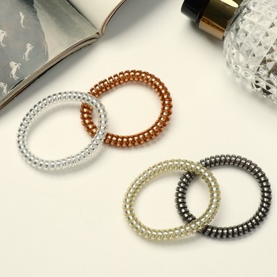 Резинка для волос «Пружинка», металлик, 5 см, МИКС