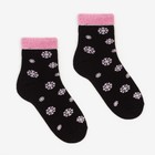 Носки женские махровые «Снежинки», цвет чёрный, размер 23-25 - Фото 2